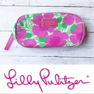 Lilly Pulitzer for Estée Lauder Makeup Bag Pink Green Floral Canvas